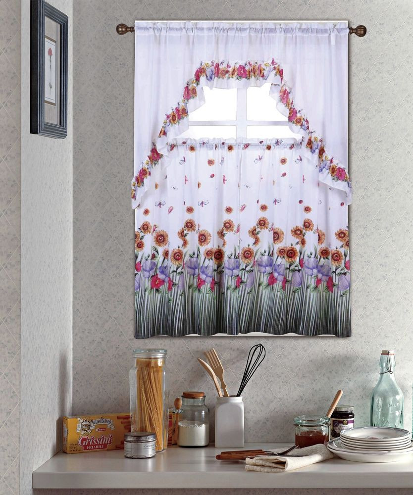 Kitchen Tier Curtains
 BLOSSOM PLETE TIER & SWAG SET KITCHEN CURTAIN SET