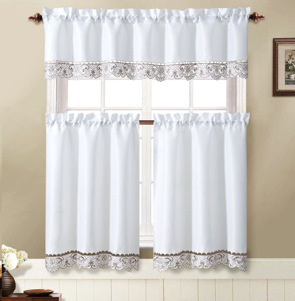 Kitchen Tier Curtains
 VCNY Julian 3 Piece Kitchen Curtain Tier & Valance Set