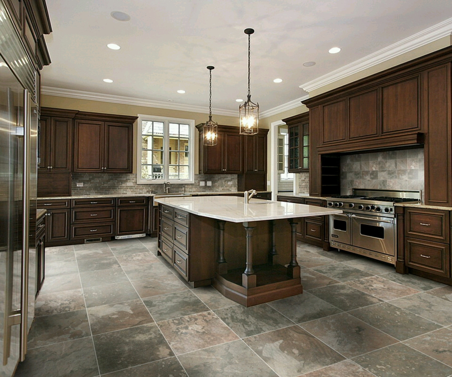Kitchen Tile Floor Ideas
 New home designs latest Modern kitchen designs ideas