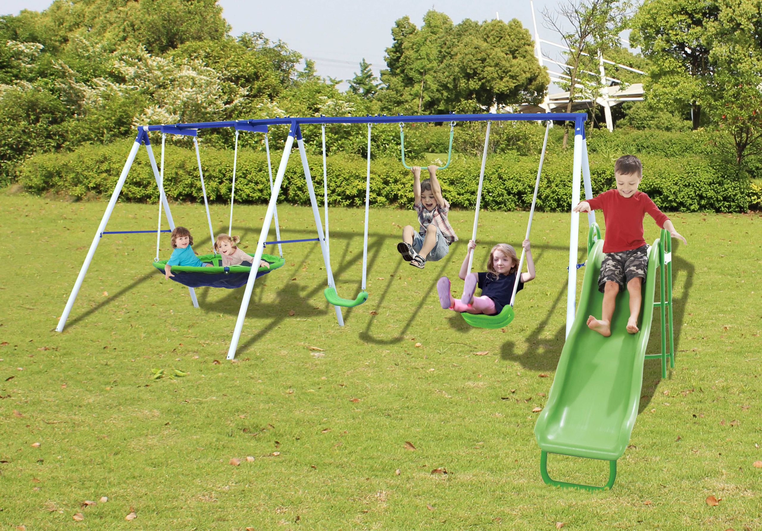 Kmart Kids Swing Set
 Sportspower Outdoor Play set with Saucer Swing