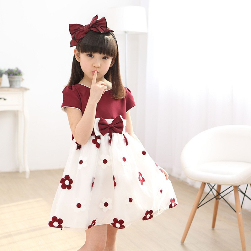 Korean Kids Fashion
 weiqinniya Girls Dress Summer Korean Fashion Children Knee