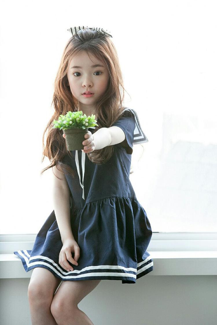 Korean Kids Fashion
 Summer New Girl Korean Style Short Sleeves Mini Dress Kid