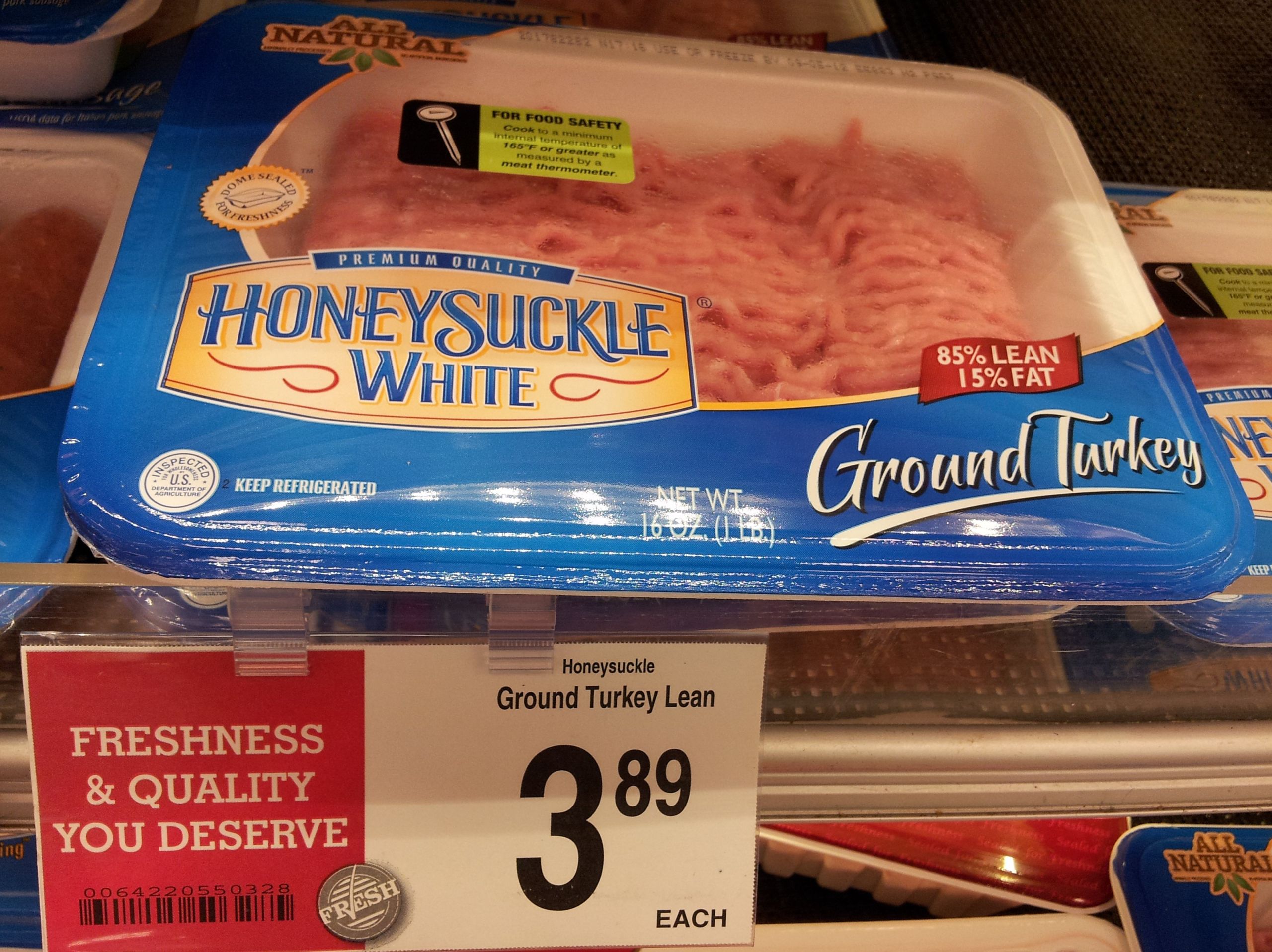 Kroger Ground Turkey
 Honeysuckle White Turkey Products for as low as $2 19 at