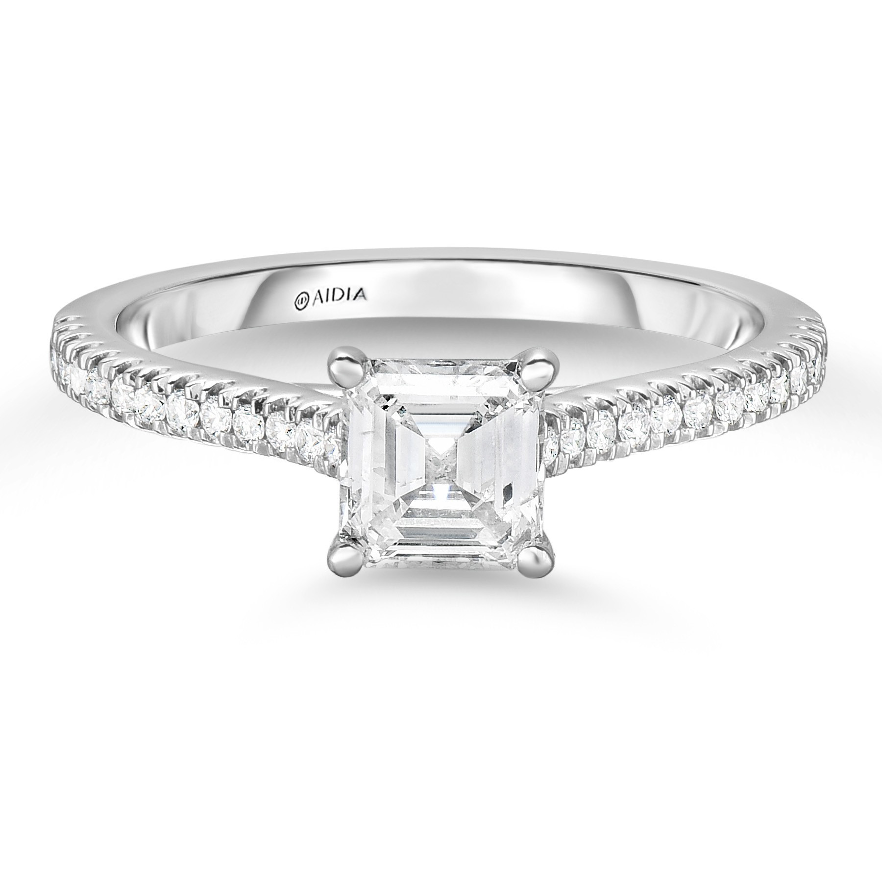 Lab Created Diamond Engagement Rings
 14K White Gold Classic Engagement Ring with a 0 70ct G