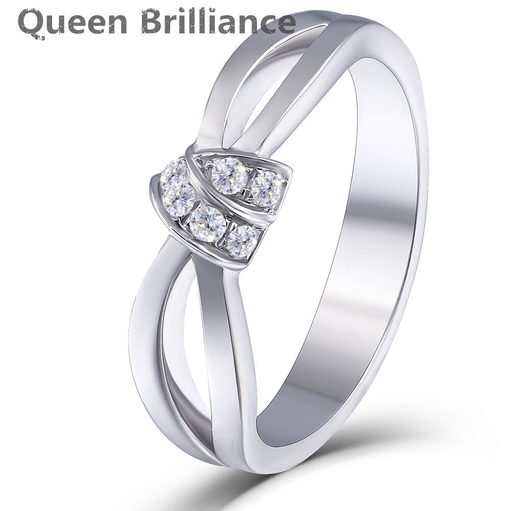 Lab Created Diamond Engagement Rings
 14K 585 White Gold Lab Created Moissanite Diamond