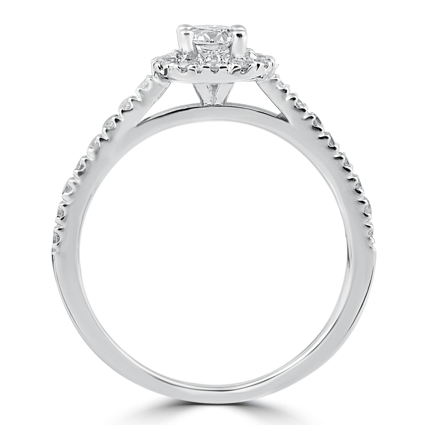 Lab Created Diamond Engagement Rings
 7 8ct Halo Lab Created Diamond Engagement Ring 14K White