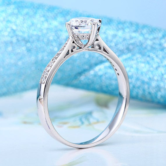 Lab Created Diamond Engagement Rings
 Classic Lab Created Diamond Engagement Ring 925 by