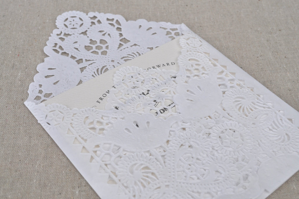 Lace Wedding Invitations DIY
 DIY Lace Wedding Invitation Envelopes