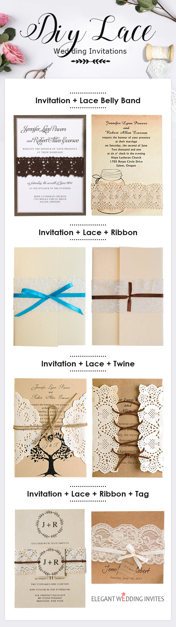 Lace Wedding Invitations DIY
 Top 6 DIY Wedding Invitations Ideas By Elegant Wedding
