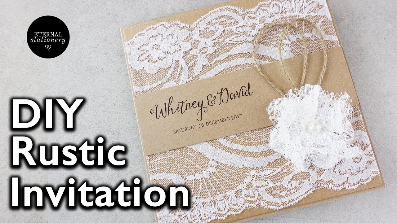 Lace Wedding Invitations DIY
 How to make a rustic style lace wedding invitation