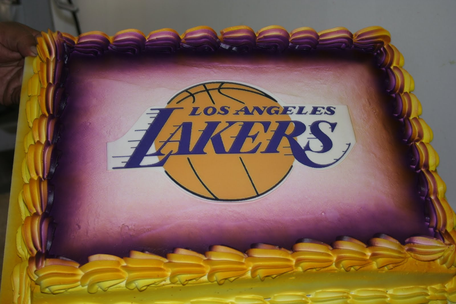 Lakers Birthday Cake
 Hector s Custom Cakes LAKERS CAKE