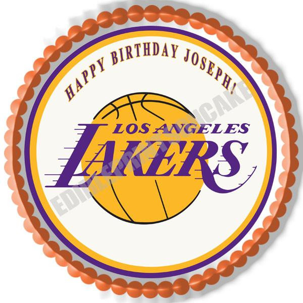 Lakers Birthday Cake
 Los Angeles LA Lakers Edible Cake OR Cupcake Topper