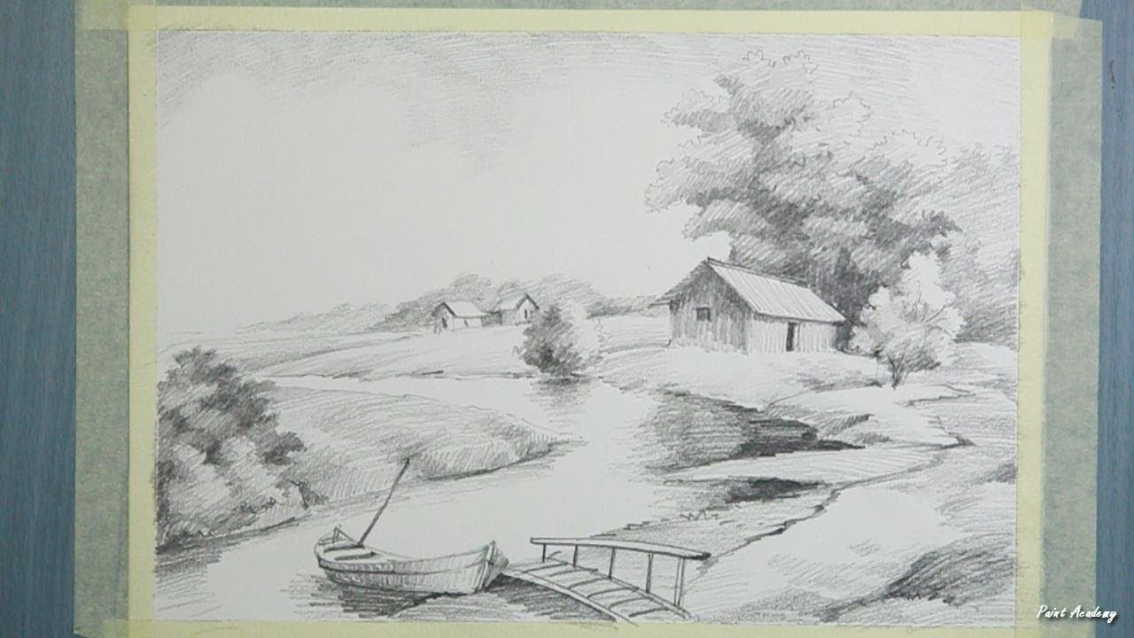 Landscape Design Drawings
 Landscape Drawing with Graphite Pencil