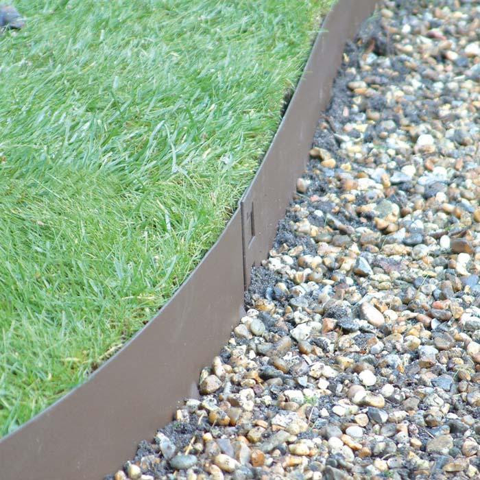Landscape Edging Metal
 Brown Flexible Steel Lawn Edging Harrod Horticultural UK
