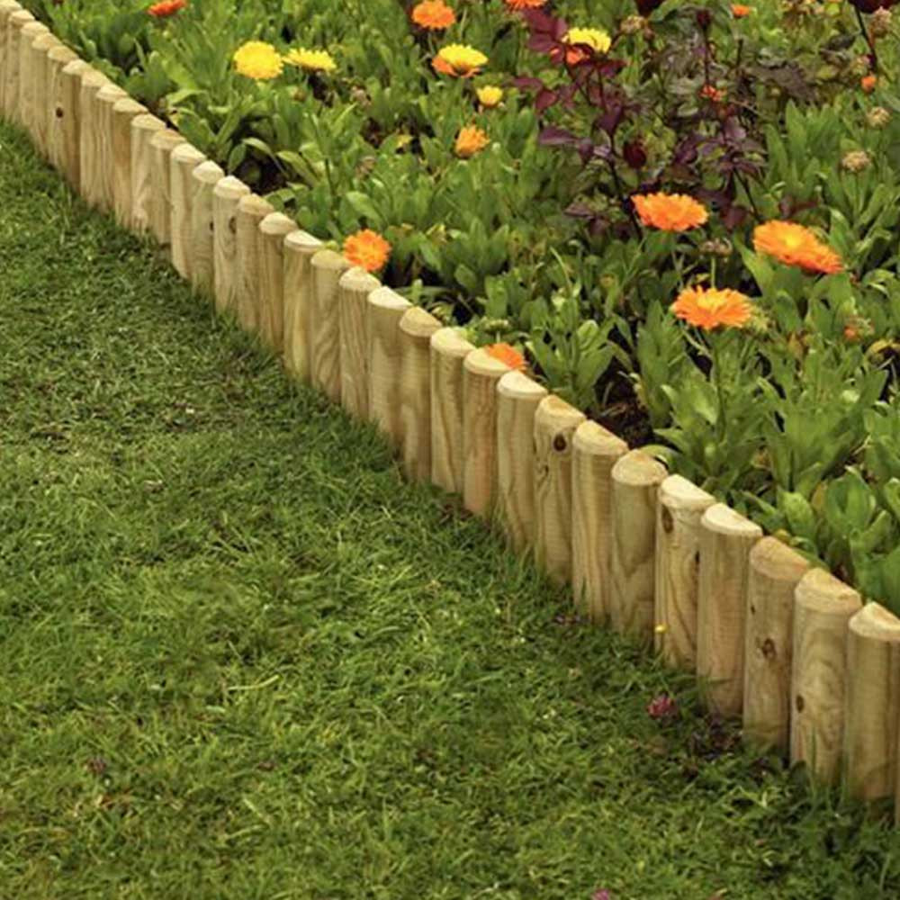 Landscape Fence Edging
 Wooden 12" Garden Border Fence Edging 2 Pack Pure