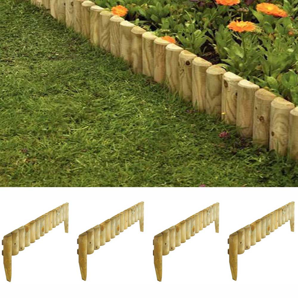 Landscape Fence Edging
 Wooden 9" Garden Border Fence Edging 4 Pack Pure Garden