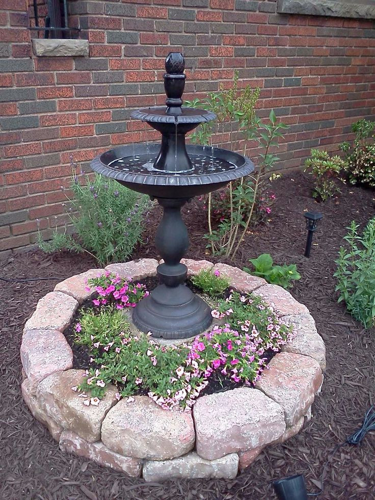 Landscape Fountain Front Yards
 Front yard fountain to hide tree stump