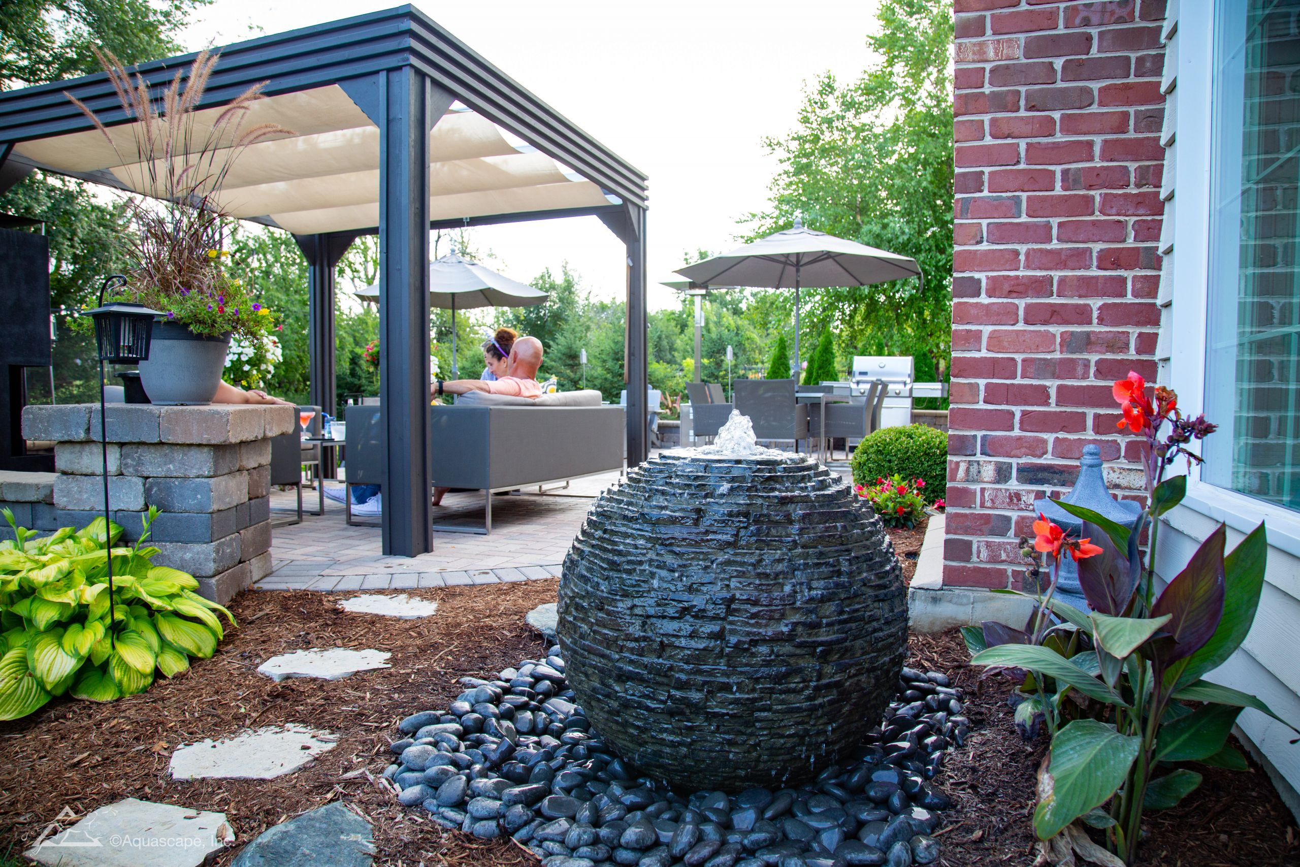 Landscape Fountain Ideas
 Medium Stacked Slate Sphere Landscape Fountain Kit