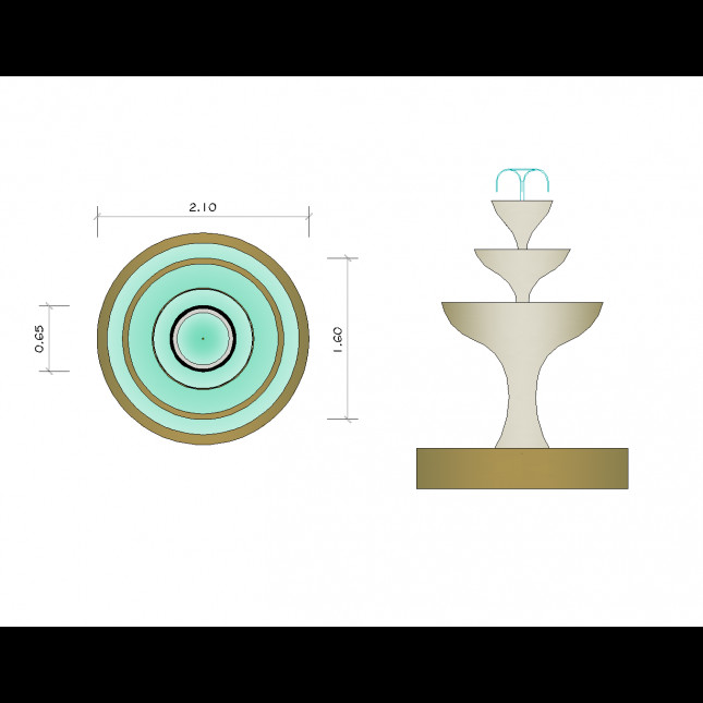 Landscape Fountain Plan
 Garden water fountaion CAD drawing CADblocksfree CAD