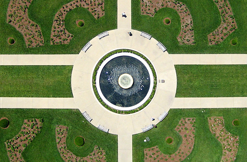 Landscape Fountain Plan
 Blimp Aerial graphy Kansas City Rose Garden