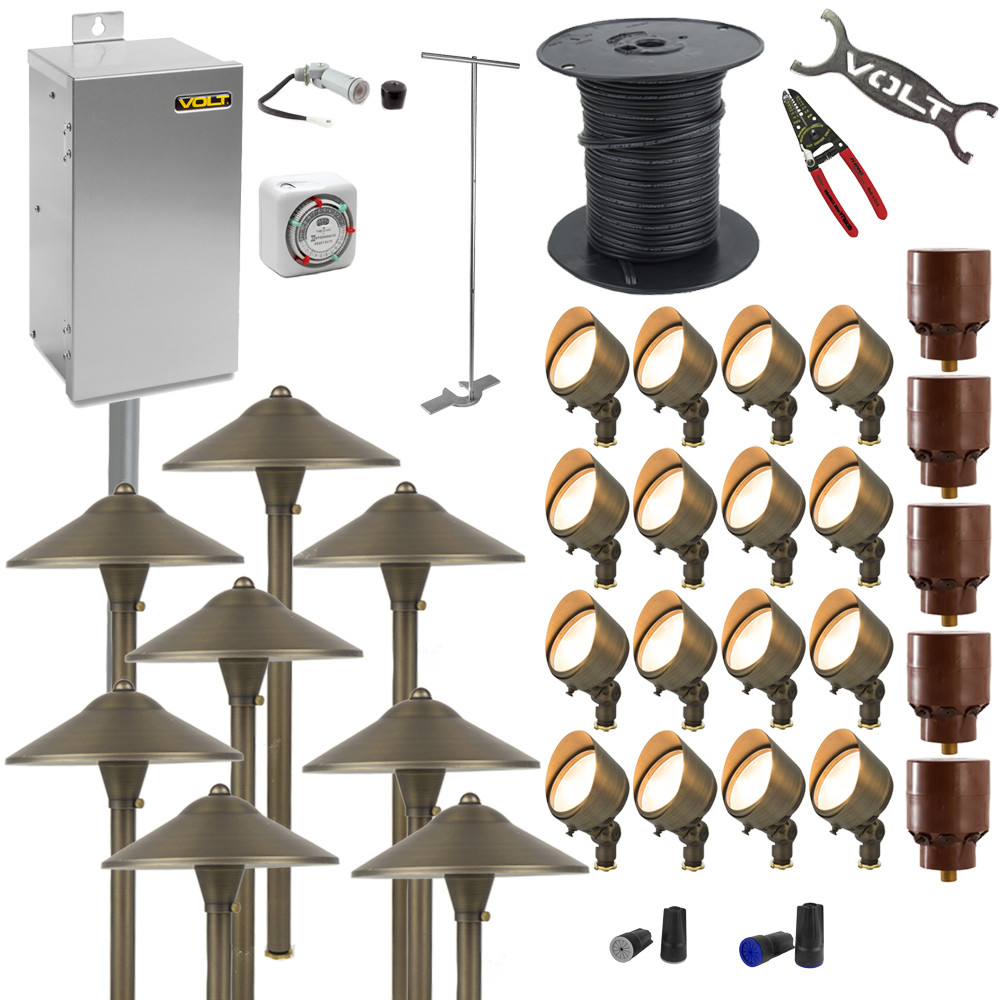 Landscape Lighting Kits
 Deluxe Brass LED Landscape Lighting Kit