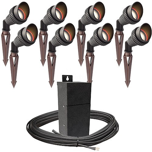 Landscape Lighting Kits
 Outdoor Pro LED landscape lighting 8 spot light kit EMCOD