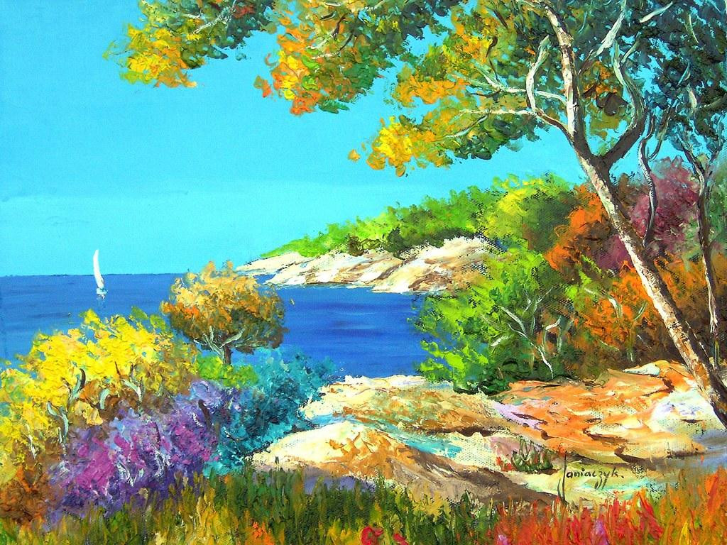 Landscape Oil Painting
 Sharing The World To her Jean Marc Janiaczyk Landscape