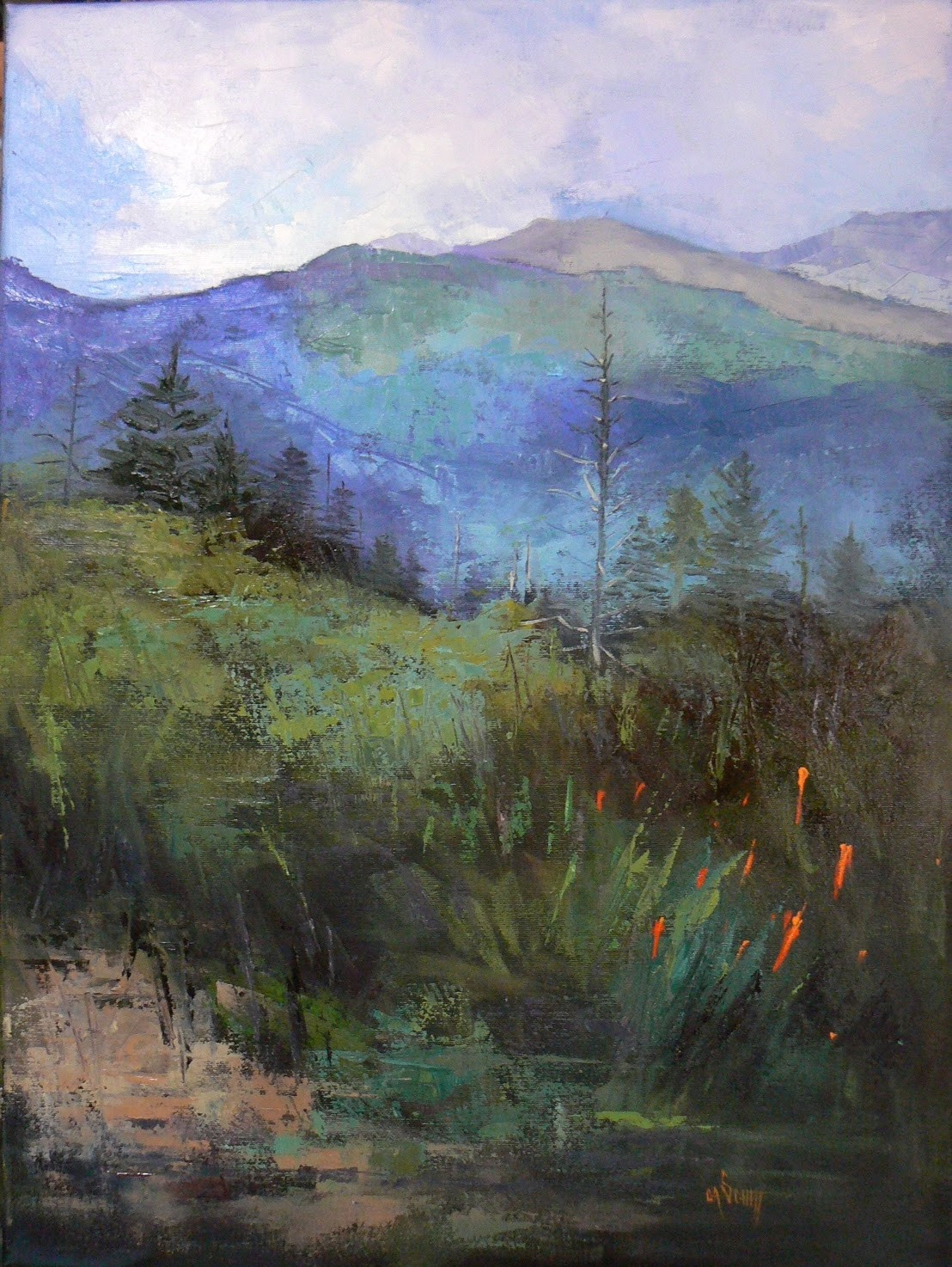 Landscape Oil Painting
 Palette Knife Painters International Mountain Landscape