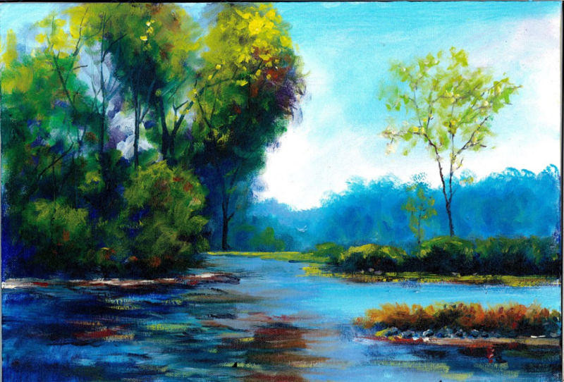 Landscape Oil Painting
 Plein Air Landscape Oil Painting Painting by Andrew Semberecki