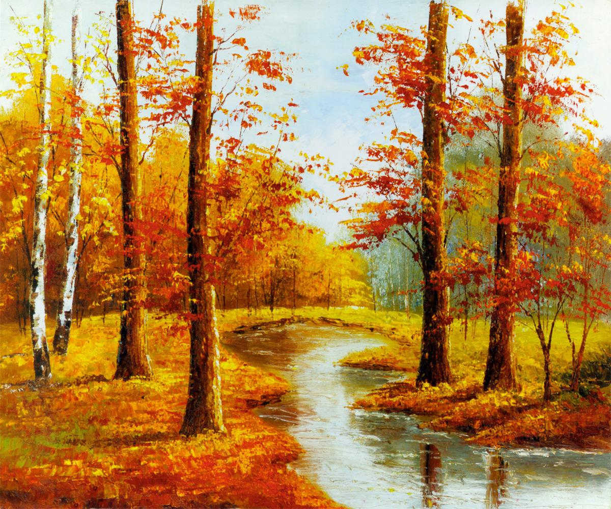 Landscape Paintings On Canvas
 China Autumn Landscape Canvas Oil Paintings for Hotel