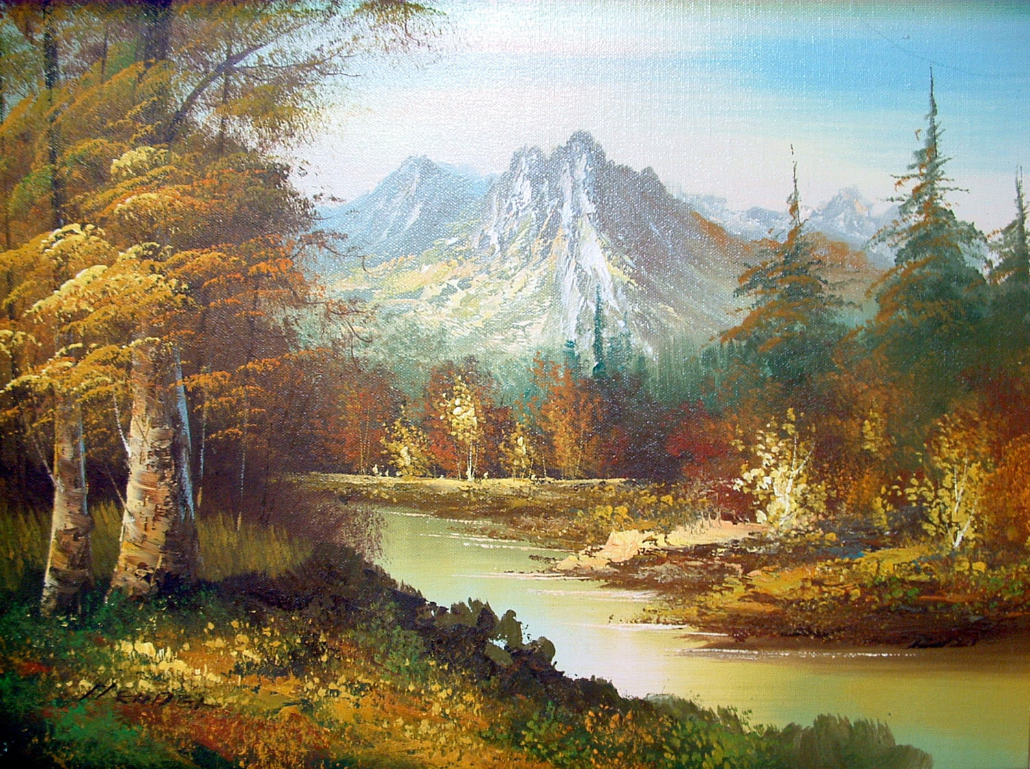 Landscape Paintings On Canvas
 Vintage landscape oil painting by Hendel