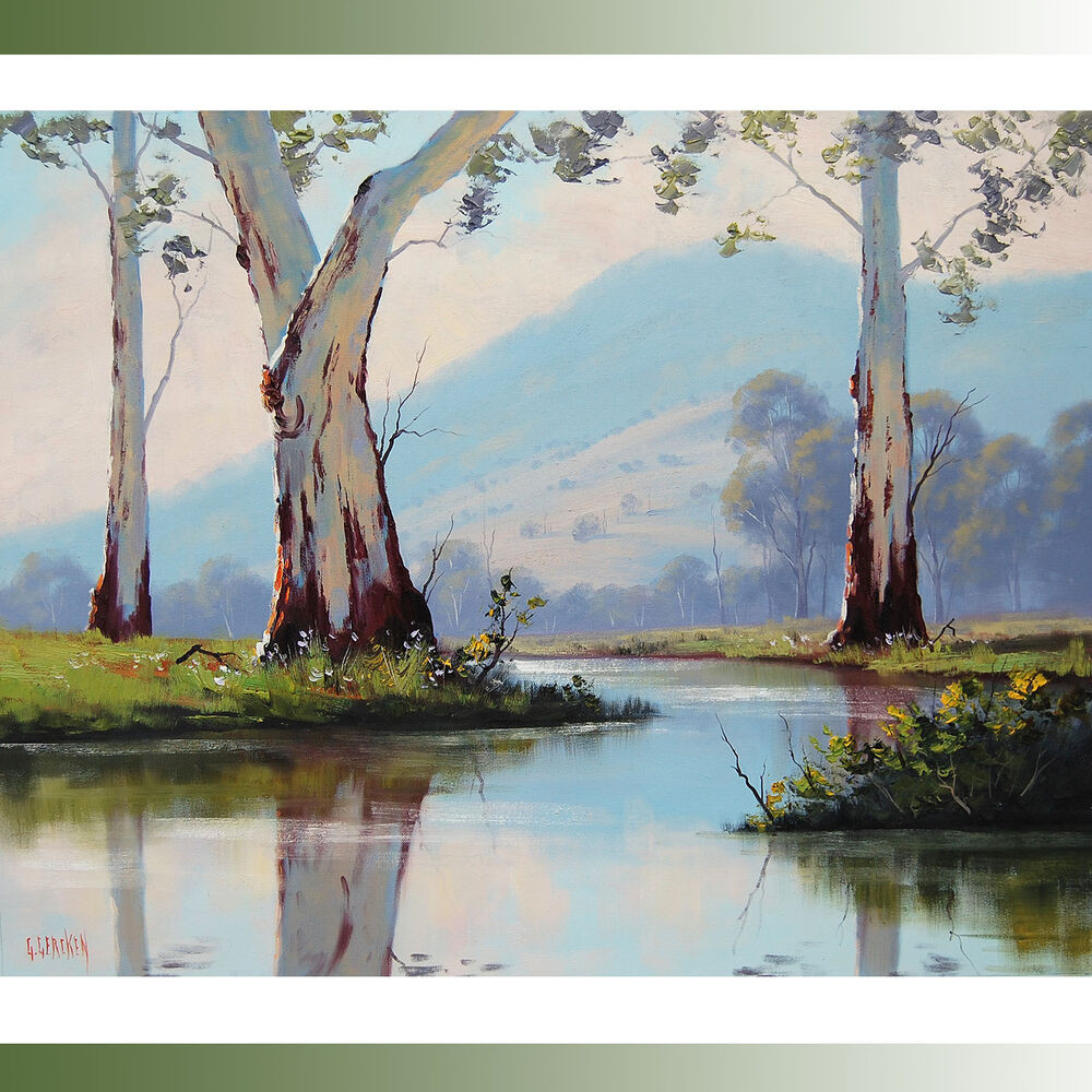 Landscape Paintings On Canvas
 Gercken Australian Landscape painting Gum Trees