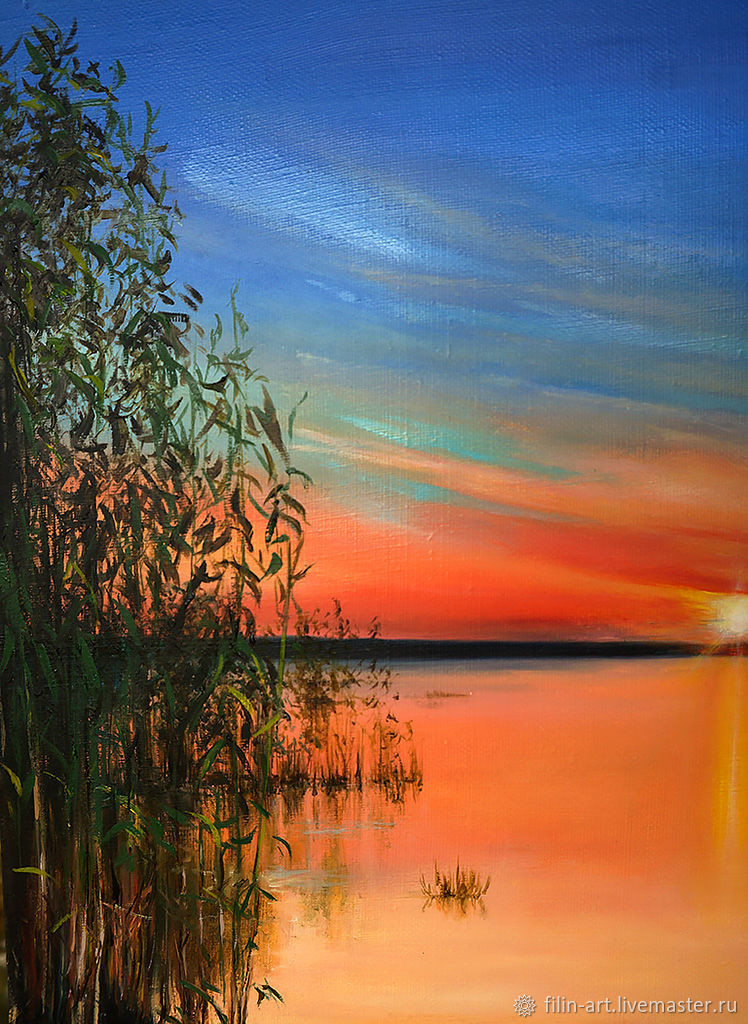 Landscape Paintings On Canvas
 Landscape Oil Painting on canvas "The unique July sunset