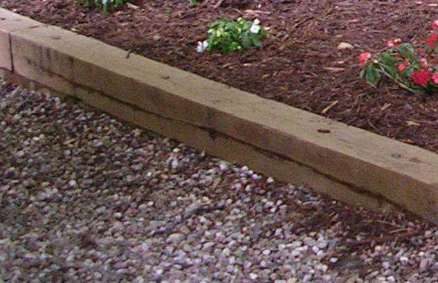 Landscape Timber Edging
 Gravel walkway