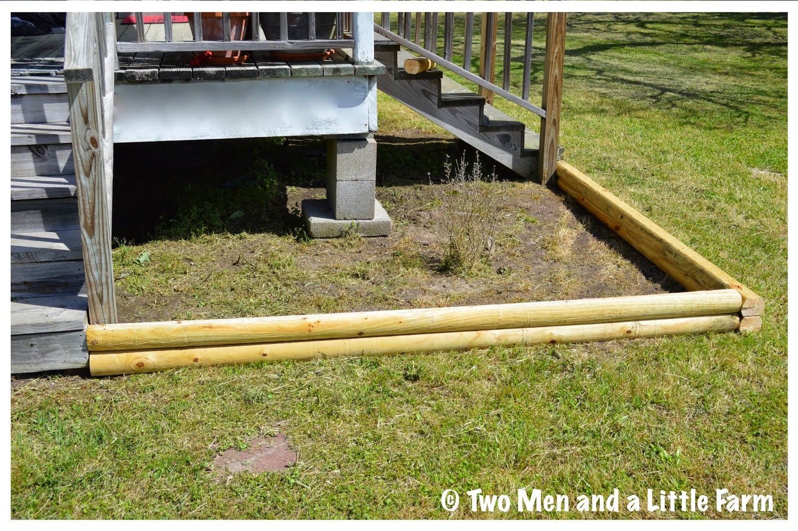 Landscape Timber Edging
 Two Men and a Little Farm LANDSCAPE TIMBER FLOWER BED