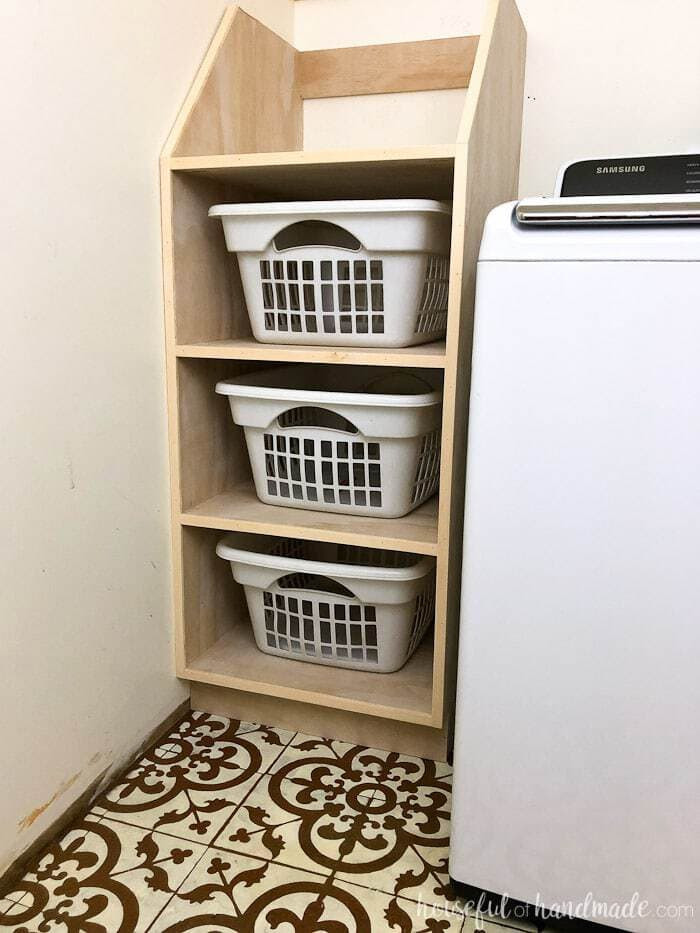 Laundry Basket Organizer DIY
 Stackable Laundry Basket Storage a Houseful of Handmade