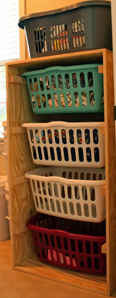 Laundry Basket Organizer DIY
 Super Clever Laundry Room Storage Solutions