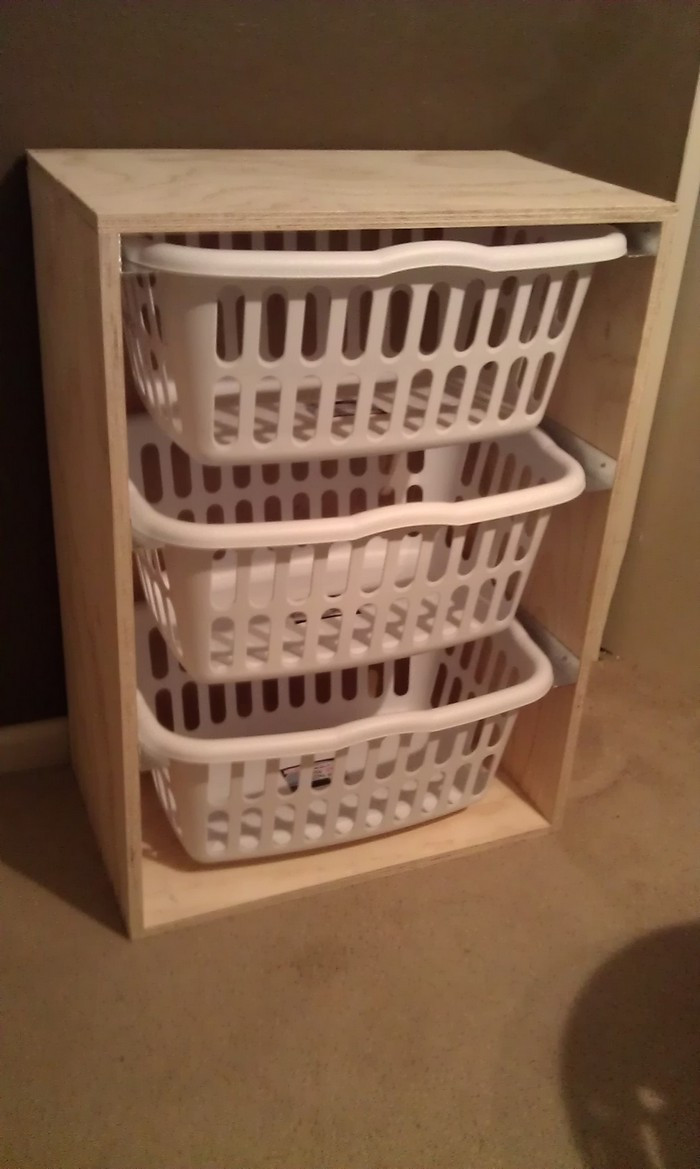 Laundry Basket Organizer DIY
 laundry area by building this easy laundry basket dresser