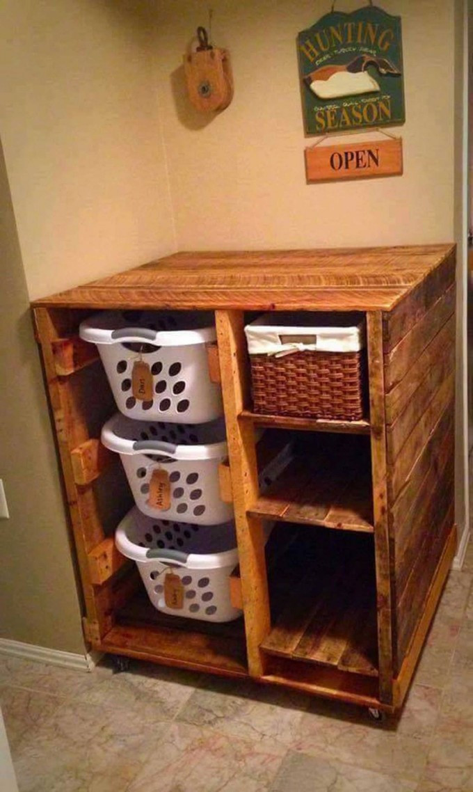 Laundry Basket Rack DIY
 20 of the BEST DIY Home Organizing Hacks and Tips