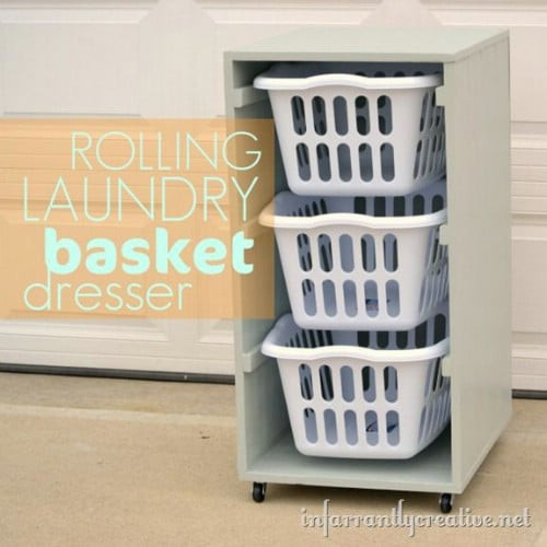 Laundry Basket Rack DIY
 30 Brilliant Ways to Organize and Add Storage to Laundry