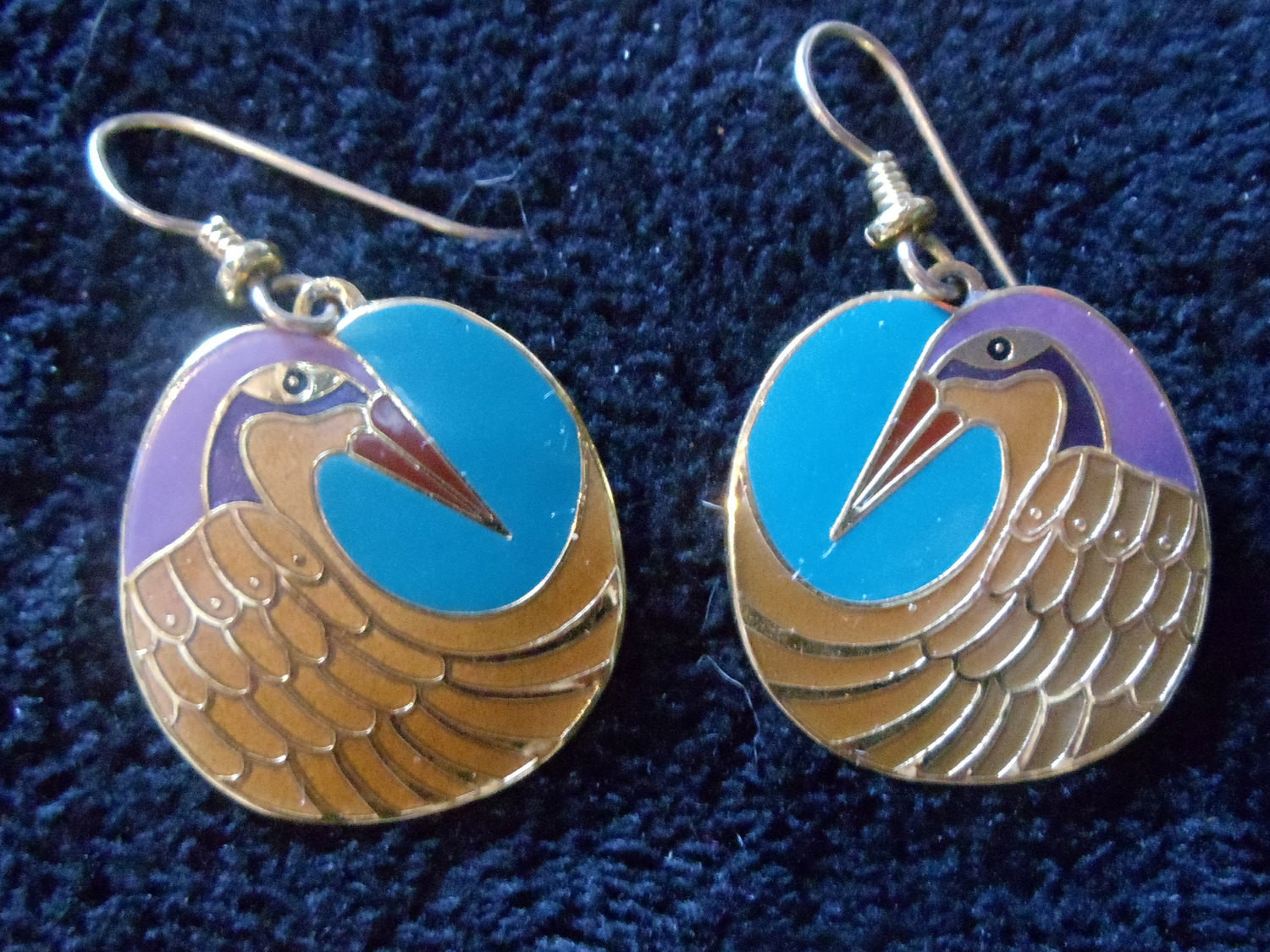 Laurel Burch Earrings
 Vintage Laurel Burch Enamel Earrings Nile Bird by