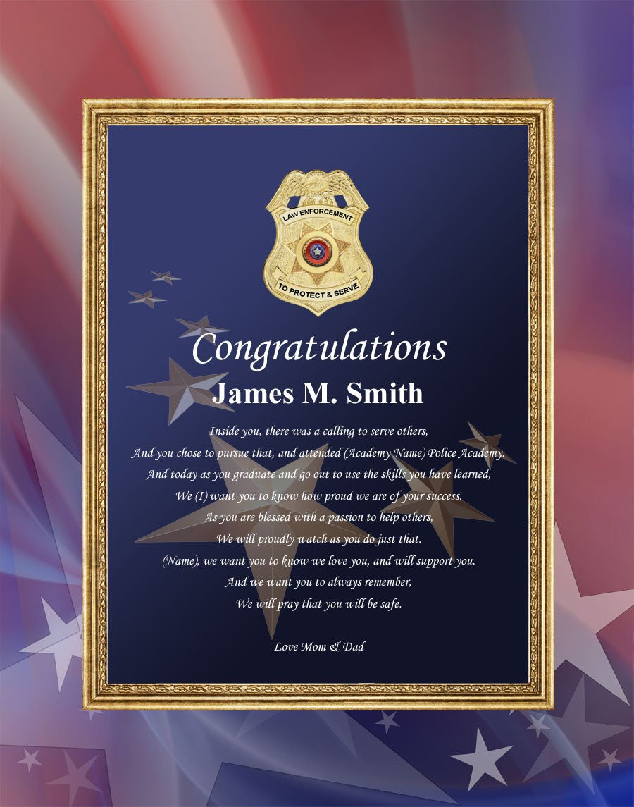 Law Enforcement Police Academy Graduation Gift Ideas
 Sheriff and Police Academy Graduation Gift Plaque Law