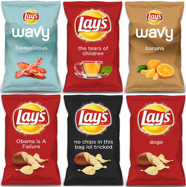 Lays Potato Chips Flavors
 Hilarious and Fake Lays Potato Chip Flavors