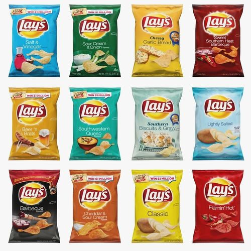 Lays Potato Chips Flavors
 Lays Chips Low Poly 3D model