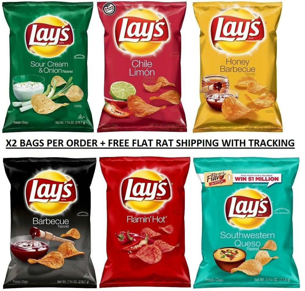 Lays Potato Chips Flavors
 Lay s Flavored Potato Chips 7 75 oz X2 BAGS Many Flavors