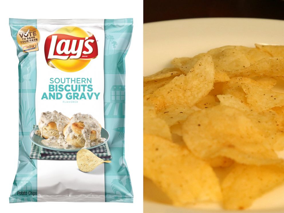 Lays Southern Biscuit And Gravy
 Lay s Mystery Potato Chip Flavors Revealed ABC News