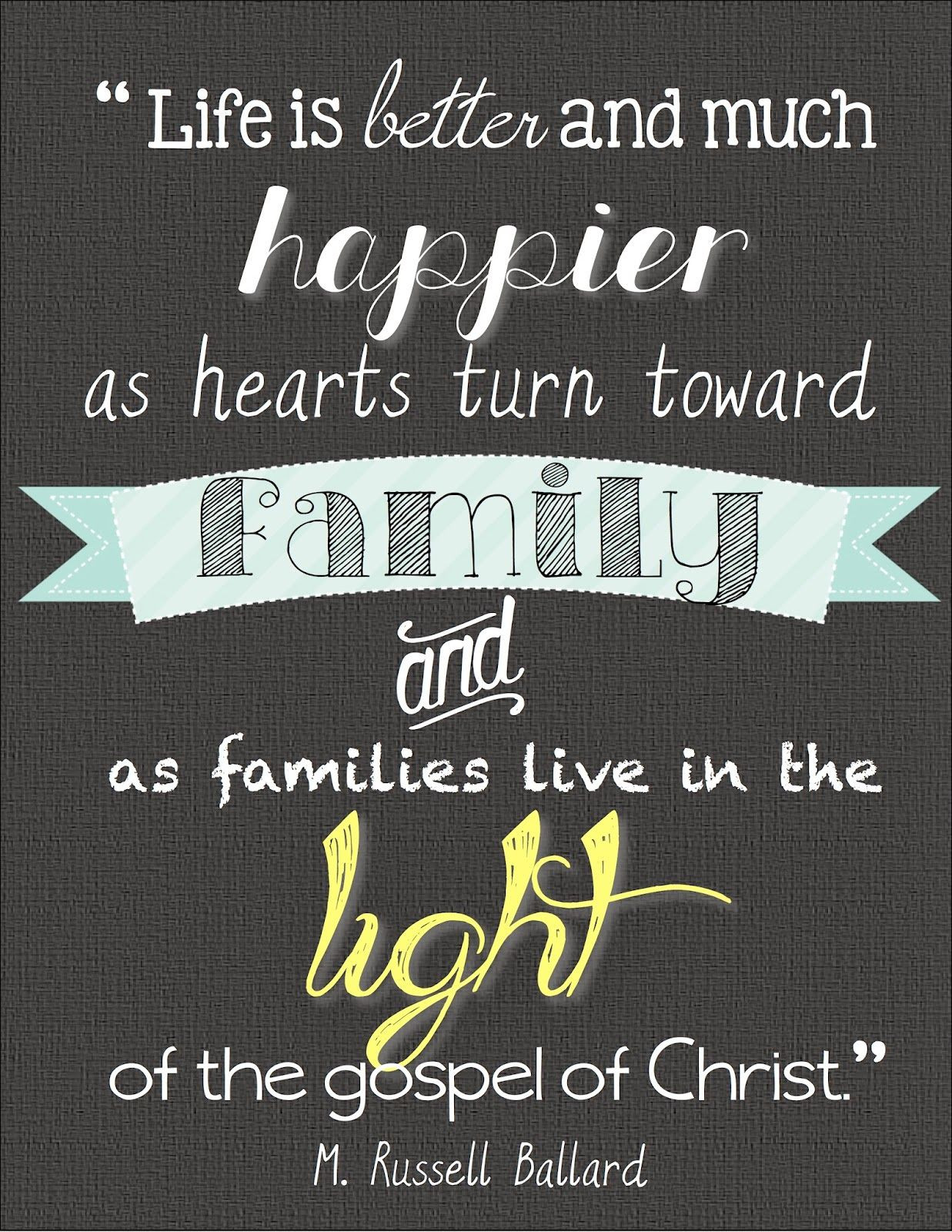 Lds Quote On Family
 Turning Hearts to the Family