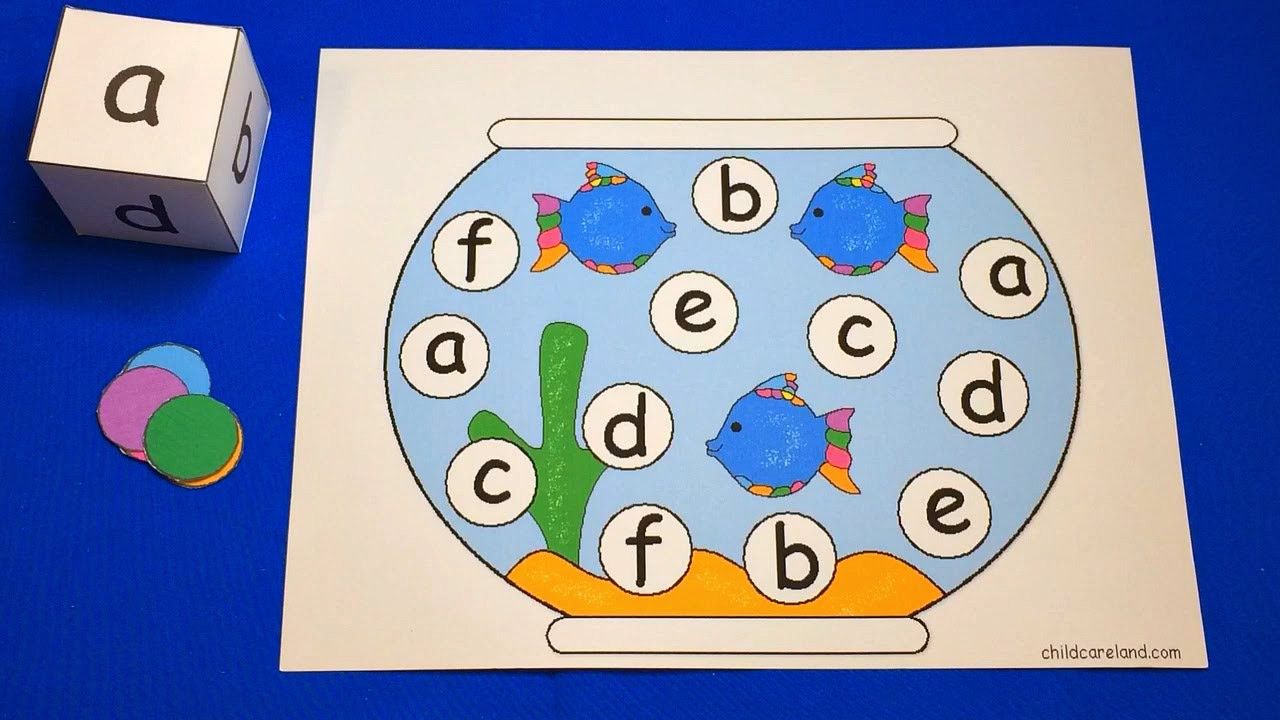 Learning Crafts For Preschoolers
 Fishbowl Roll and Cover Preschool Learning Activity
