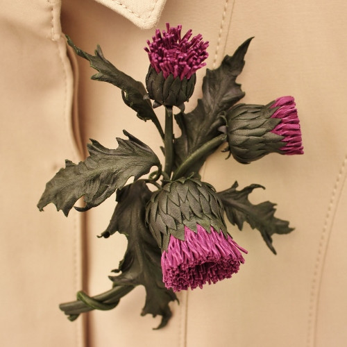 Leather Brooches
 Leather thistle brooch PresentPerfect Creations
