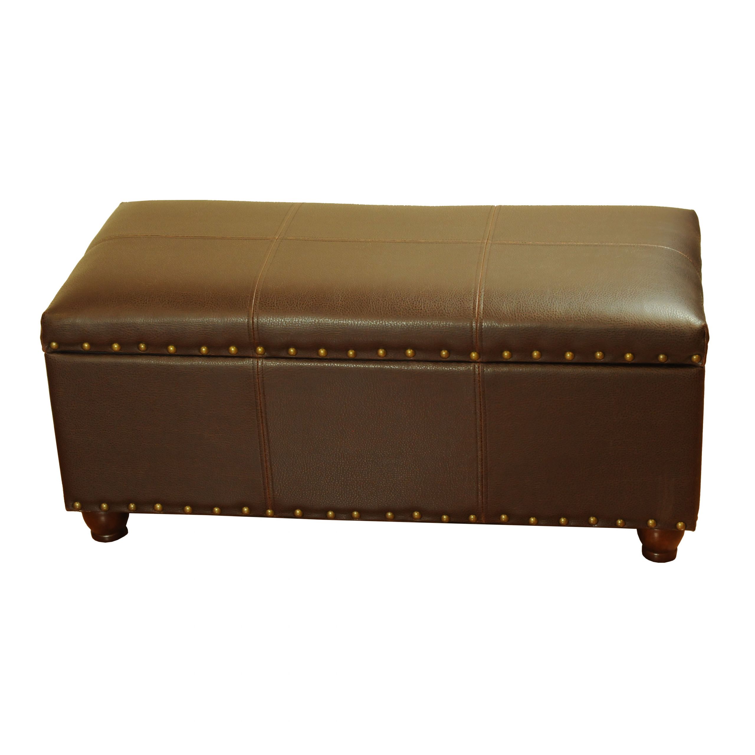 Leather Storage Bench
 HomePop Faux Leather Storage Bedroom Bench & Reviews